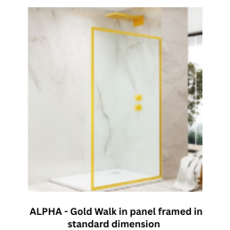 Jaguar ALPHA - Gold Walk in panel framed in standard dimension -