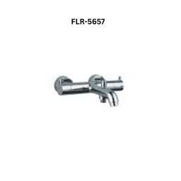 Jaquar Exposed Bath Shower Mixer (Wall Mounted) with Thermostatic Control Cartridge with Button Attachment on Spout with Connecting Legs & Wall Flanges