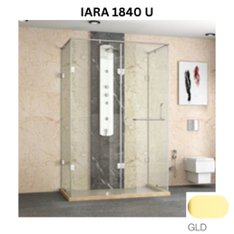 Jaquar IARA 1840-U - 4 Part U Shaped shower enclosure - 3201 x 3600 mm - Gold