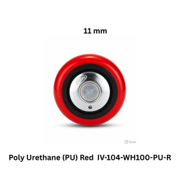 Supo Poly Polyurethane (PU) Red Caster Wheel - IV-104-WH100-PU-R - 11 mm