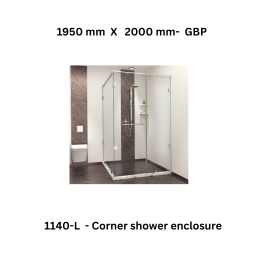 Jaquar 1140-L - Corner shower enclosure - 1950 mm X 2000 mm- GBP