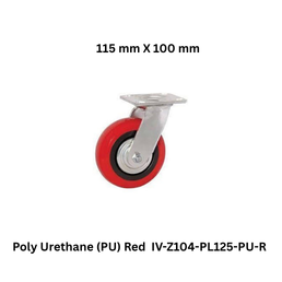 Supo Poly Polyurethane (PU) Red Caster Wheel - IV-Z104-PL125-PU-R -115 mm X 100 mm