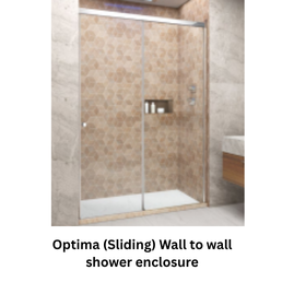 Jaguar Optima (Sliding) Wall to wall shower enclosure - 2000 mm x 1750 mm