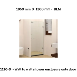 Jaquar 1110-D - Wall to wall shower enclosure only door - 1950 mm X 1200 mm - BLM
