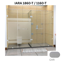 Jaquar IARA 1860-T / 1160-T - T Shaped shower enclosure - 3000 x 3400 mm (8 mm) - Chrome