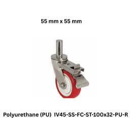 Supo Poly Polyurethane (PU) IV45-SS-FC-ST-100x32-PU-R - 55 mm x 55 mm
