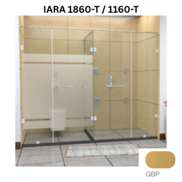 Jaquar IARA 1860-T / 1160-T - T Shaped shower enclosure - 3000 x 3400 mm (8 mm) - Gold Bright PVD