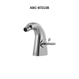 Jaquar Joystick 1-Hole Bidet Mixer with Popup Waste System & 375mm Long Braided Hoses