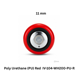Supo Poly Polyurethane (PU) Red Caster Wheel - IV-104-WH200-PU-R - 11 mm