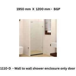 Jaquar 1110-D - Wall to wall shower enclosure only door - 1950 mm X 1200 mm - BGP