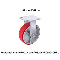 Supo Poly Polyurethane (PU) C.l.Core Caster Wheel -IV-Z104-FX100-CI-PU - 92 mm X 67 mm