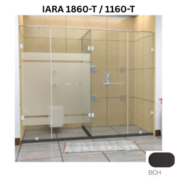 Jaquar IARA 1860-T / 1160-T - T Shaped shower enclosure - 3000 x 3400 mm (10 mm) - Black Chrome