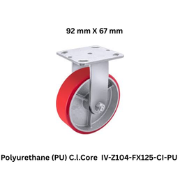 Supo Poly Polyurethane (PU) C.l.Core Caster Wheel - IV-Z104-FX125-CI-PU - 92 mm X 67 mm