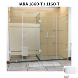 Jaquar IARA 1860-T / 1160-T - T Shaped shower enclosure - 3000 x 3400 mm (10 mm) - Stainless Steel Finish