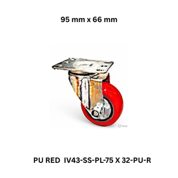 Supo Poly PU RED IV43-SS-PL-75 X 32-PU-R - 95 mm x 66 mm