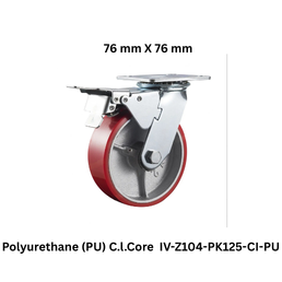 Supo Poly Polyurethane (PU) C.l.Core Caster Wheel - IV-Z104-PK125-CI-PU - 76 mm X 76 mm