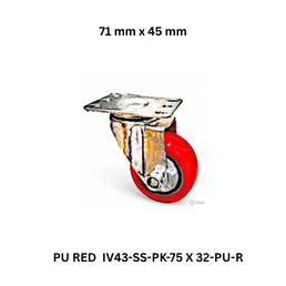 Supo Poly PU RED IV43-SS-PK-75 X 32-PU-R - 71 mm x 45 mm