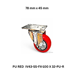 Supo Poly PU RED IV43-SS-FX-100 X 32-PU-R - 78 mm x 45 mm