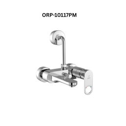 Jaquar Single Lever Wall Mixer with Provision for Overhead Shower with 115mm Long Bend Pipe on Upper Side, Connecting Legs & Wall Flanges