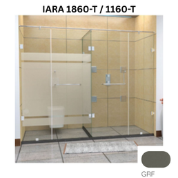 Jaquar IARA 1860-T / 1160-T - T Shaped shower enclosure - 3000 x 3400 mm (10 mm) - Graphite