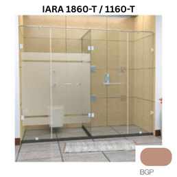 Jaquar IARA 1860-T / 1160-T - T Shaped shower enclosure - 3000 x 3400 mm (10 mm) - Black Gold PVD