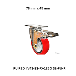 Supo Poly PU RED IV43-SS-FX-125 X 32-PU-R - 78 mm x 45 mm