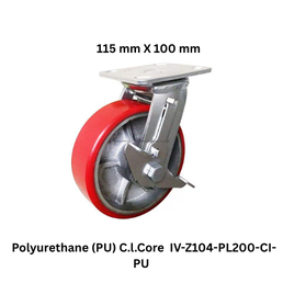 Supo Poly Polyurethane (PU) C.l.Core Caster Wheel - IV-Z104-PL200-CI-PU - 115 mm X 100 mm