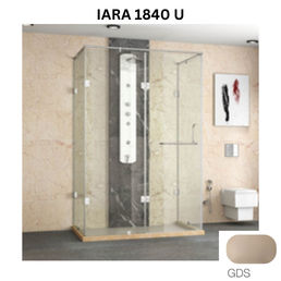 Jaquar IARA 1840-U - 4 Part U Shaped shower enclosure - 2001 x 2400 mm - Gold Dust