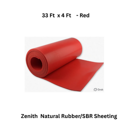Zenith Natural Rubber/SBR Sheeting - 33 Ft x 4 Ft - Red