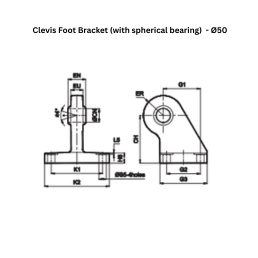 Janatics Pneumatic Clevis foot bracket (with spherical bearing) - Ø50