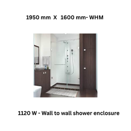 Jaquar 1120 W - Wall to wall shower enclosure - 1950 mm X 1600 mm- WHM