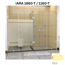 Jaquar IARA 1860-T / 1160-T - T Shaped shower enclosure - 3401 x 3800 mm (10 mm) - Gold