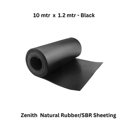 Zenith Natural Rubber/SBR Sheeting - 10 mtr x 1.2 mtr - Black