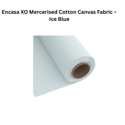 Encasa XO Mercerised Cotton Canvas Fabric – Ice Blue
