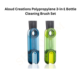 Aloud Creations Polypropylene 3-in-1 Bottle Cleaning Brush Set