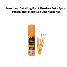 Arrolliant Detailing Paint Brushes Set - 5pcs Professional Miniature Liner Brushes