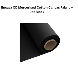 Encasa XO Mercerised Cotton Canvas Fabric – Jet Black