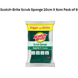 Scotch-Brite Scrub Sponge 10cm X 6cm Pack of 6