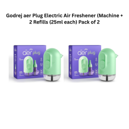 Godrej aer Plug Electric Air Freshener (Machine + 2 Refills (25ml each) Pack of 2