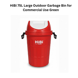 HiBi 75L Large Outdoor Garbage Bin for Commercial Use Red
