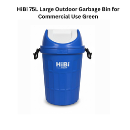 HiBi 75L Large Outdoor Garbage Bin for Commercial Use Blue
