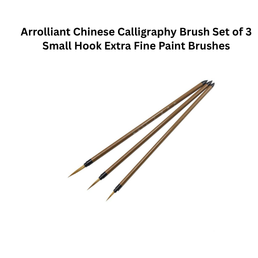 Arrolliant Chinese Calligraphy Brush Set of 3 Small Hook Extra Fine Paint Brushes