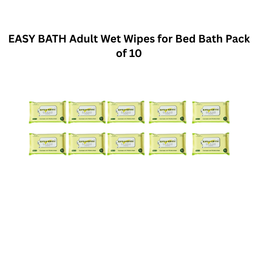 EASY BATH Adult Wet Wipes for Bed Bath Pack of 10