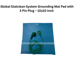 Global Statclean System Grounding Mat Pad with 3 Pin Plug – 10x10 Inch