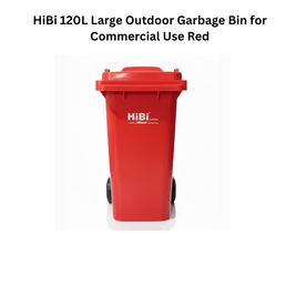 HiBi 120L Large Outdoor Garbage Bin for Commercial Use Red