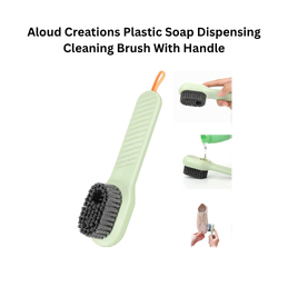 Aloud Creations Plastic Soap Dispensing Cleaning Brush With Handle