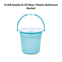 FLAIR Estella 8 LTR Blue I Plastic Bathroom Bucket