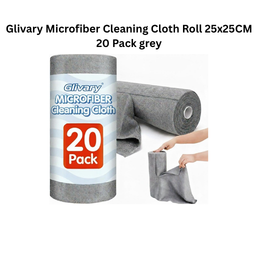 Glivary Microfiber Cleaning Cloth Roll 25x25CM 20 Pack grey