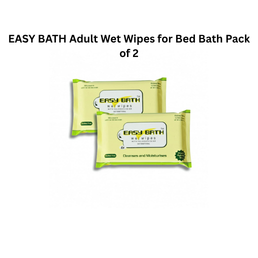 EASY BATH Adult Wet Wipes for Bed Bath Pack of 2
