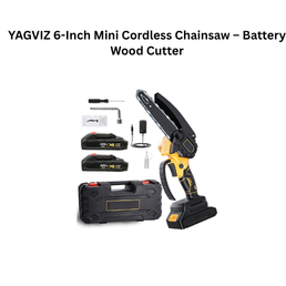 YAGVIZ 6-Inch Mini Cordless Chainsaw – Battery Wood Cutter